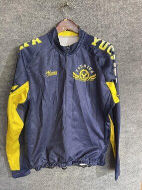 Hyperthreads Cycling Jacket Mens 3XL Blue Yucaipa MTB Full Zip Bike Pockets